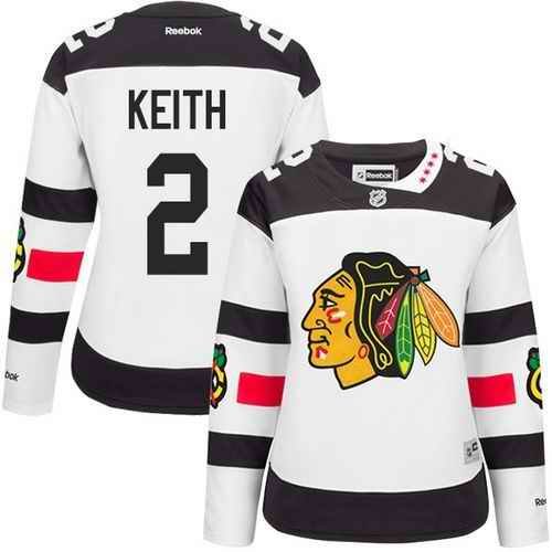 Blackhawks #2 Duncan Keith White 2016 Stadium Series Women's Stitched NHL Jersey