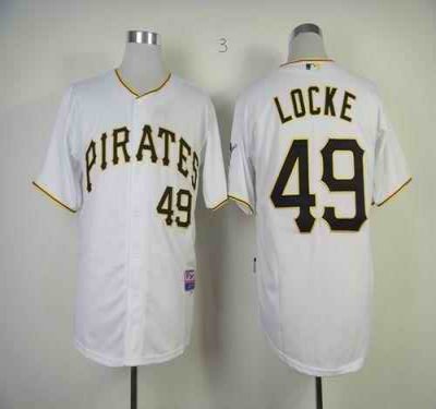 Pirates #49 Jeff Locke White Cool Base Stitched MLB Jersey