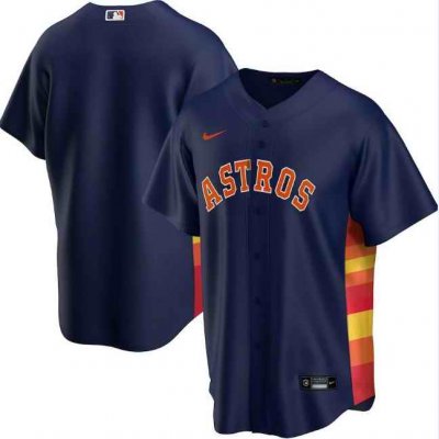 Men's Houston Astros Blank Navy Cool Base Stitched Jersey