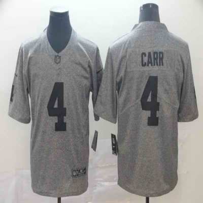 Men's Oakland Raiders #4 Derek Carr Grey Limited Stitched NFL Jersey