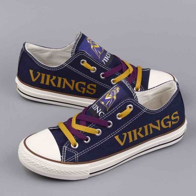 Women's NFL Minnesota Vikings Repeat Print Low Top Sneakers 002