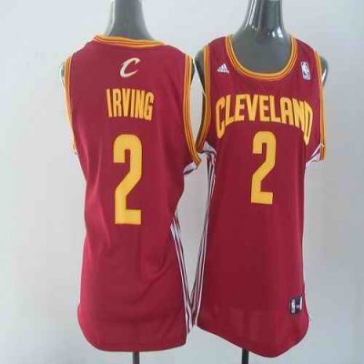 Cavaliers #2 Kyrie Irving Red Women's Road Stitched NBA Jersey