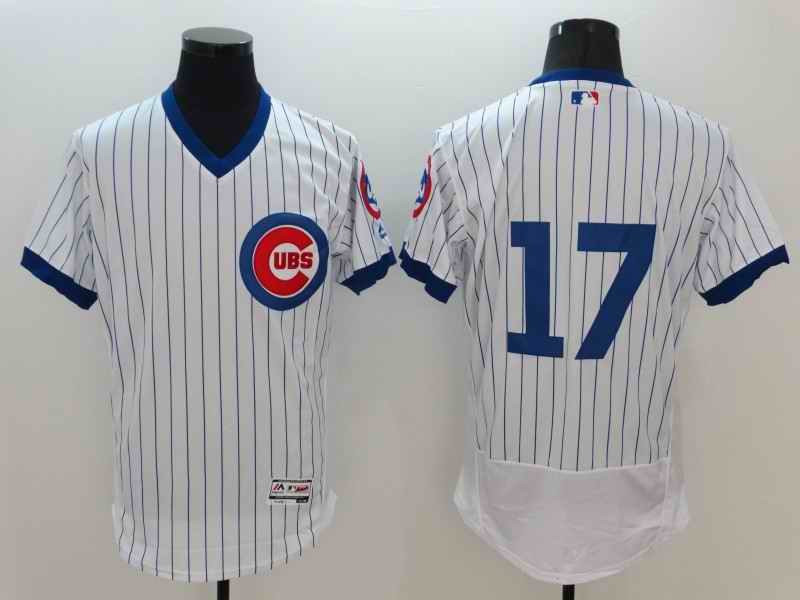 Men's Chicago Cubs #17 Kris Bryant White Flex Base Stitched Jersey