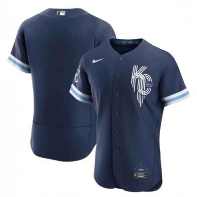 Men's Kansas City Royals Blank 2022 Navy City Connect Flex Base Stitched MLB Jersey