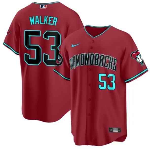 Men's Arizona Diamondbacks #53 Christian Walker 2023/24 Red Cool Base Stitched Baseball Jersey