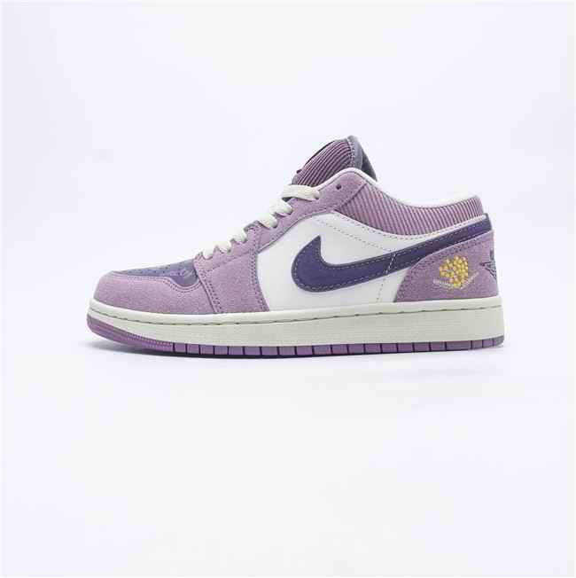 Women's Running Weapon Air Jordan 1 Purple/Black Shoes 0326