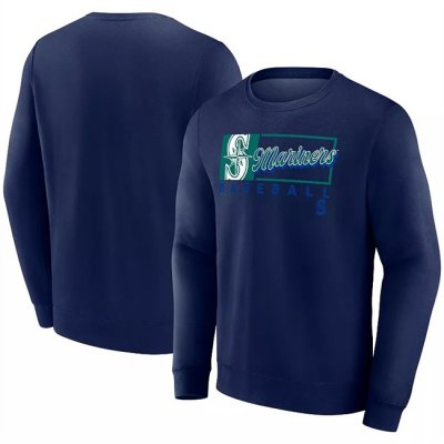 Men's Seattle Mariners Navy Focus Fleece Pullover Sweatshirt