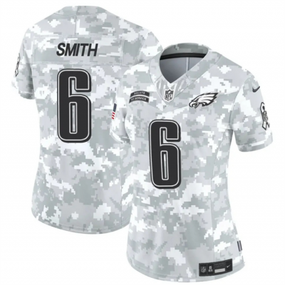 Women's Philadelphia Eagles #6 DeVonta Smith 2024 F.U.S.E Arctic Camo Salute to Service Limited Stitched Jersey(Run Small)