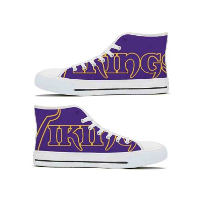 Women's Minnesota Vikings High Top Canvas Sneakers 003