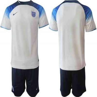 Men's England Blank White Home Soccer Jersey Suit