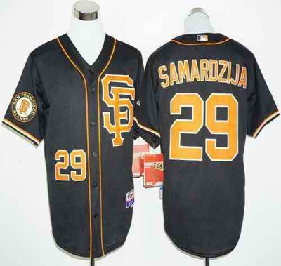 Giants #29 Jeff Samardzija Black 2016 Cool Base Stitched MLB Jersey