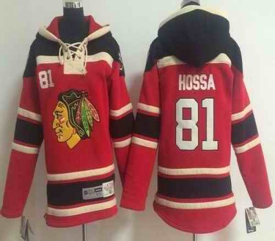 Blackhawks #81 Marian Hossa Red Sawyer Hooded Sweatshirt Stitched Youth NHL Jersey