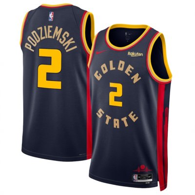 Men's Golden State Warriors #2 Brandin Podziemski Navy 2024/25 City Edition Stitched Basketball Jersey