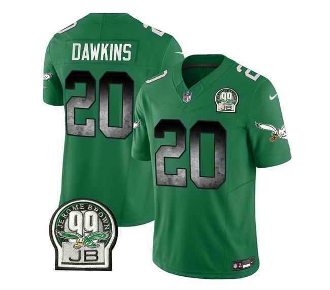 Men's Philadelphia Eagles #20 Brian Dawkins Green 2023 F.U.S.E. Throwback Vapor Untouchable Limited Stitched Football Jersey