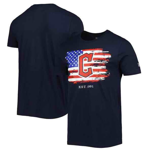 Men's Cleveland Guardians Navy Era 4th of July T-Shirt