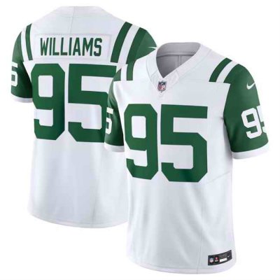 Youth New York Jets #95 Quinnen Williams White Classic Alternate Vapor F.U.S.E. Limited Stitched Football Jersey