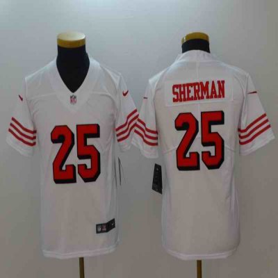 Youth NFL San Francisco 49ers #25 Richard Sherman White Vapor Untouchable Limited Stitched Jersey