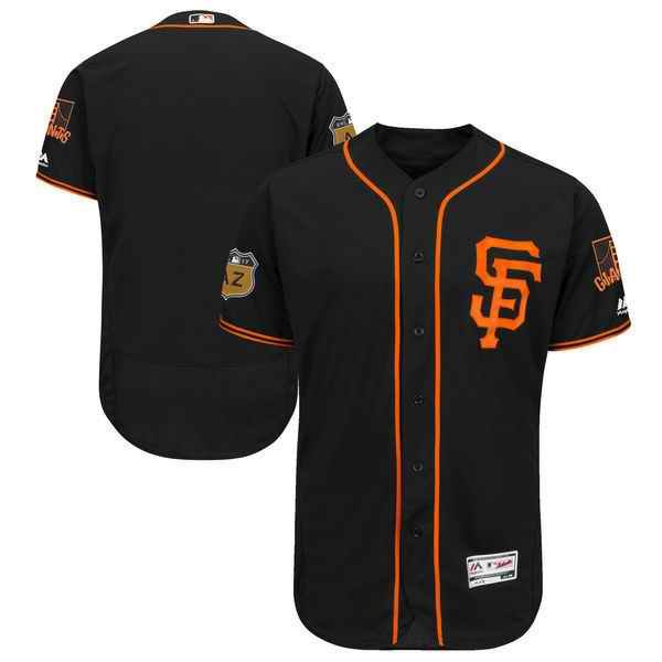 Men's San Francisco Giants Majestic Black 2017 Spring Training Authentic Flex Base Team Stitched MLB Jersey