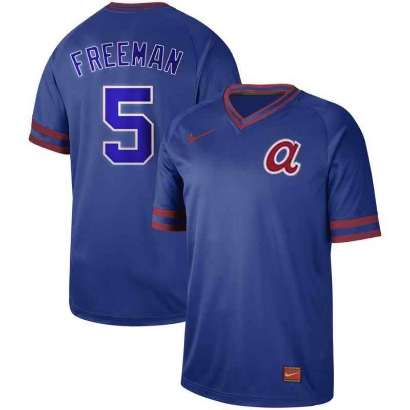 Men's Atlanta Braves #5 Freddie Freeman Blue Cooperstown Collection Legend Stitched MLB Jersey