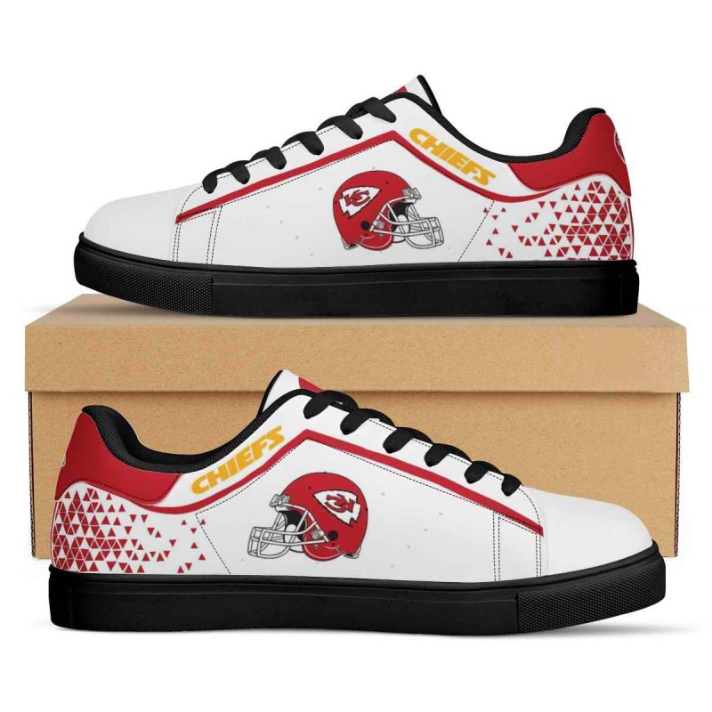 Men's Kansas City Chiefs Low Top Leather Sneakers 001