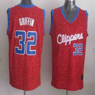 Clippers #32 Blake Griffin Red Crazy Light Stitched NBA Jersey