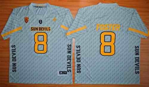 Sun Devils #8 D. J. Foster New Grey Stitched NCAA Jersey