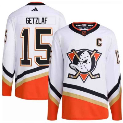 Men's Anaheim Ducks #15 Ryan Getzlaf White 2022-23 Reverse Retro Stitched Jersey