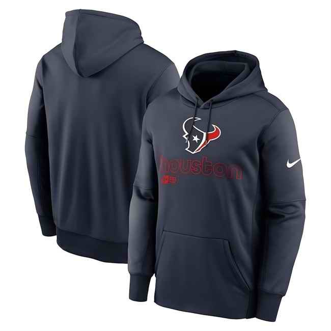 Men's Houston Texans Navy Performance Pullover Hoodie