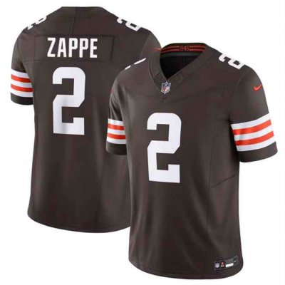 Men's Cleveland Browns #2 Bailey Zappe Brown 2024 F.U.S.E. Vapor Limited Stitched Football Jersey