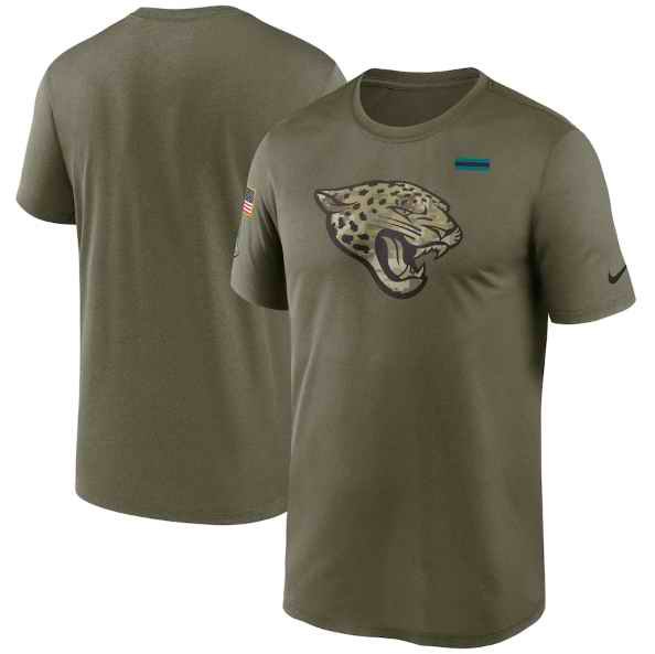 Men's Jacksonville Jaguars 2021 Olive Salute To Service Legend Performance T-Shirt