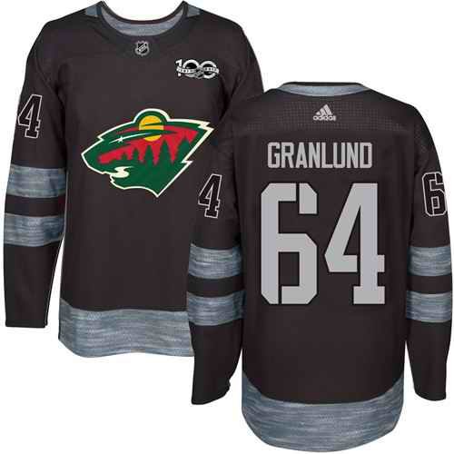 Wild #64 Mikael Granlund Black 1917-2017 100th Anniversary Stitched NHL Jersey