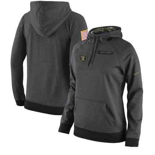 Women's Oakland Raiders Nike Anthracite Salute to Service Player Performance Hoodie