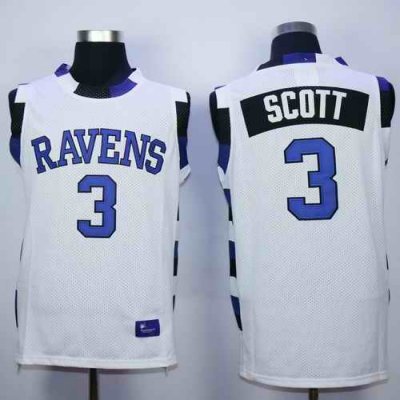 One Tree Hill Ravens #3 Lucas Scott White Stitched Basketball Jersey