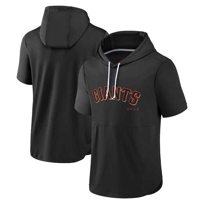 Men's San Francisco Giants Black  Sideline Training Hooded Performance T-Shirt