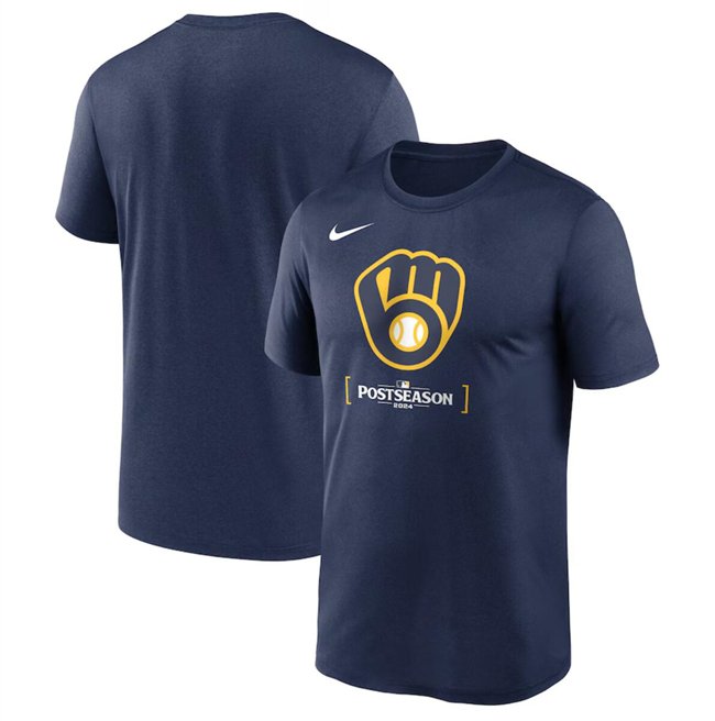 Men's Milwaukee Brewers Navy 2024 Postseason Collection Legend T-Shirt