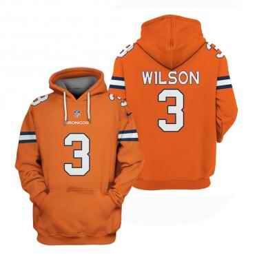 Men's Denver Broncos Customized Orange Pullover Hoodie