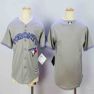 Blue Jays Blank Grey Cool Base Stitched Youth MLB Jersey