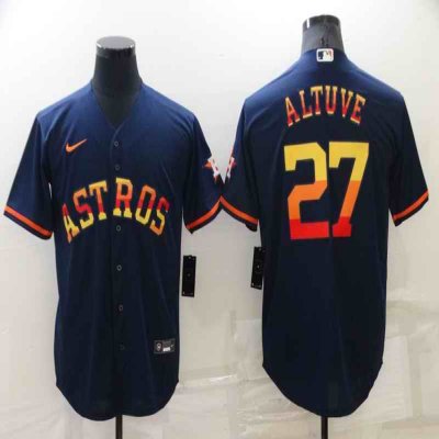 Men's Houston Astros #27 Jose Altuve 2022 Navy Cool Base Stitched Jersey