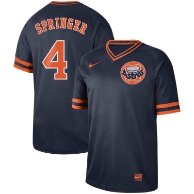 Men's Houston Astros #4 George Springer Navy Cooperstown Collection Legend Stitched MLB Jersey