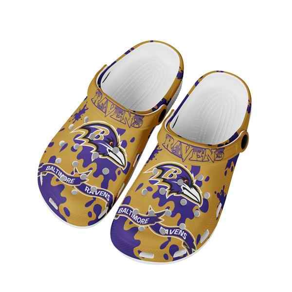 Men's Baltimore Ravens Bayaband Clog Shoes 002