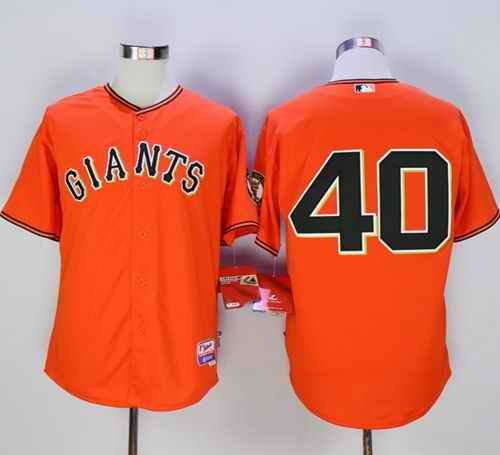 Giants #40 Madison Bumgarner Orange Old Style Giants Stitched MLB Jersey