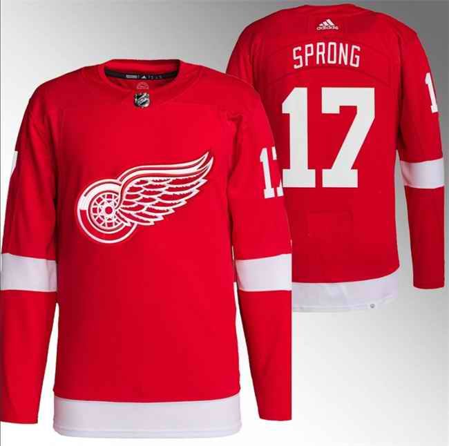 Men's Detroit Red Wings #17 Daniel Sprong Red Stitched Jersey