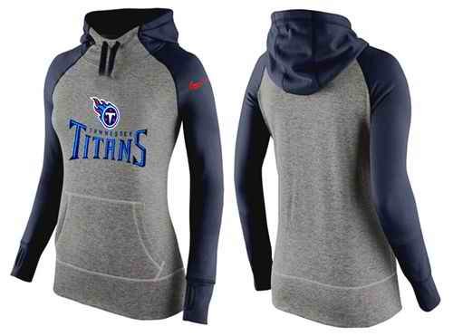 Women's Nike Tennessee Titans Performance Hoodie Grey & Dark Blue_1