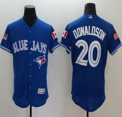 Blue Jays #20 Josh Donaldson Blue Fashion Stars & Stripes Flexbase Authentic Stitched MLB Jersey