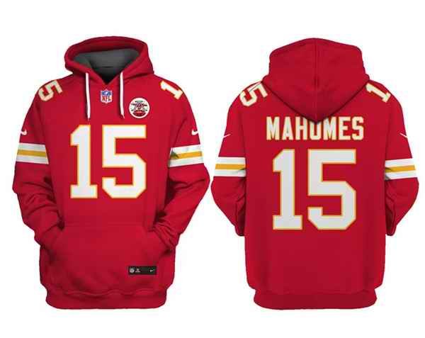 Men's Kansas City Chiefs Custom Red Name & Number Pullover Hoodie