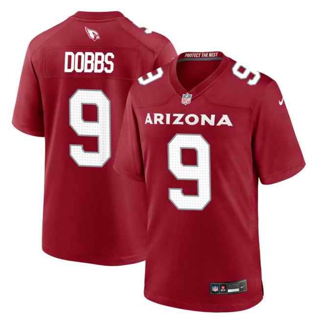 Men's Arizona Cardinals #9 Joshua Dobbs Red 2023 Stitched Game Football Jersey