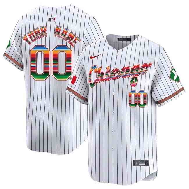 Men's Chicago White Sox Customized White Mexico Vapor Premier Limited Stitched Baseball Jersey