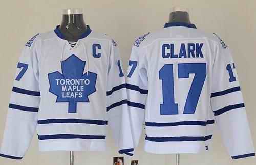 Maple Leafs #17 Wendel Clark White Stitched NHL Jersey