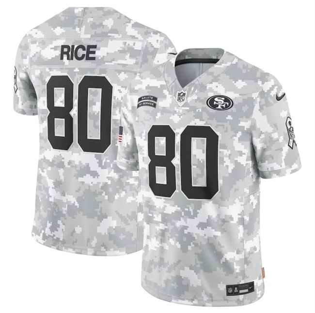 Men's San Francisco 49ers #80 Jerry Rice 2024 F.U.S.E Arctic Camo Salute to Service Limited Stitched Football Jersey