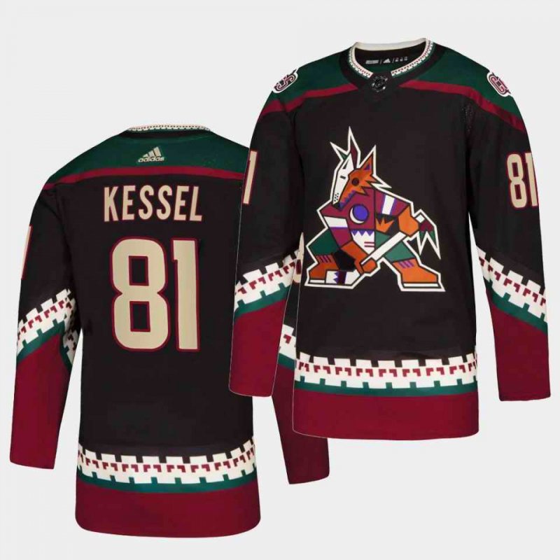 Men's Arizona Coyotes #81 Phil Kessel Black Reverse Retro Stitched Jersey